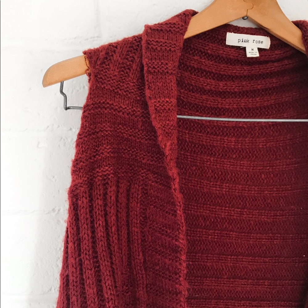 Red flowy vest sweater